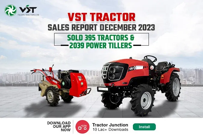 VST Tractor Sales Report December 2023: Sold 395 Tractors & 2039 Power Tillers